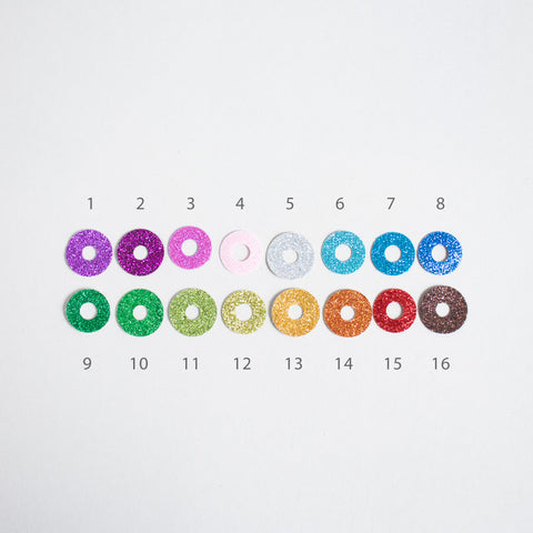 3D-Sicherheitsaugen . Glitzeraugen mit Glitter