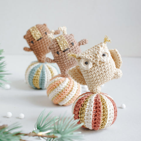 Amigurumi Häkelanleitung . Tanzende Tiere Weihnachtkugeln