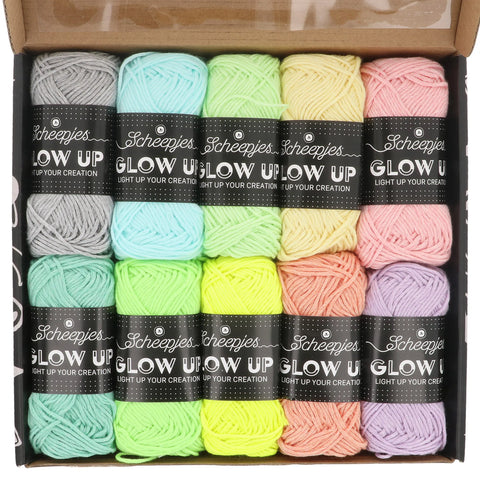 Scheepjes Glow Up Pack de Couleurs - Fil phosphorescent 10x 25g