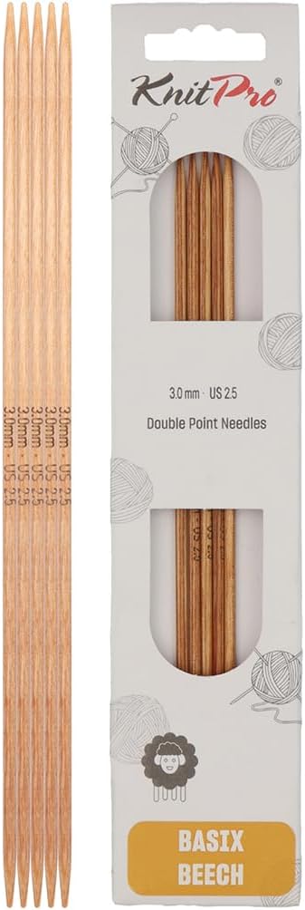 KnitPro. Aiguilles à tricoter doubles DPN . Basix Beech