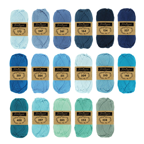 Scheepjes Catona . Bleues - 10g 25g 50g