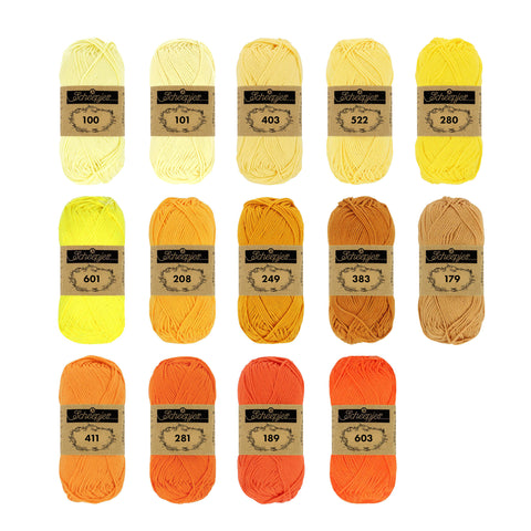 Scheepjes Catona . Jaunes & Oranges- 10g 25g 50g