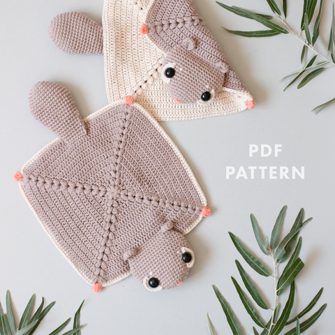 Patron au Crochet . Hazel L’Écureuil Volant - Doudou à Câliner