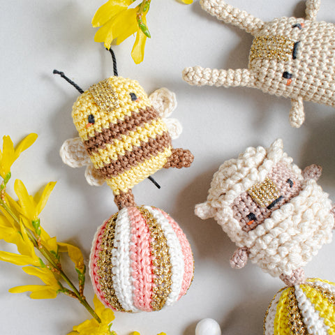 Amigurumi Crochet Kit . Dancing Animals Easter Ornaments