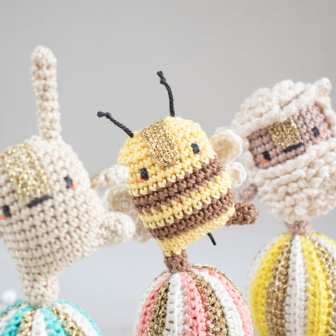 Amigurumi Crochet Kit . Dancing Animals Easter Ornaments