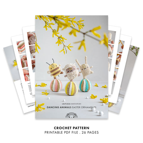 Amigurumi Crochet Pattern . Dancing Animals Easter Ornaments