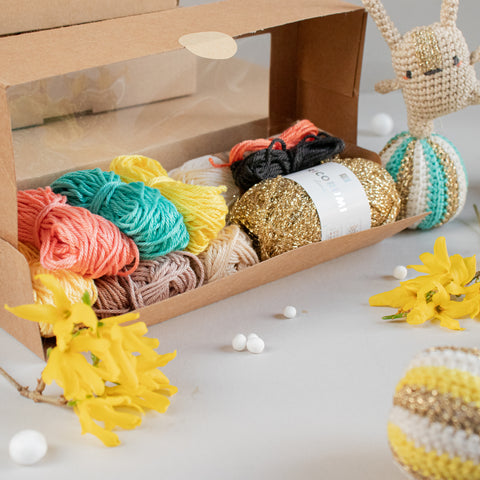 Amigurumi Crochet Kit . Dancing Animals Easter Ornaments