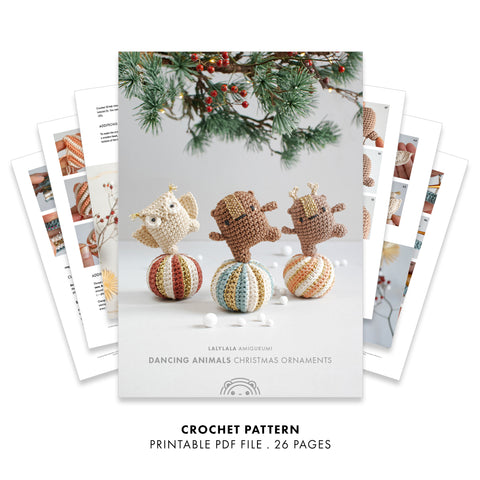 Amigurumi Häkelanleitung . Tanzende Tiere Weihnachtkugeln