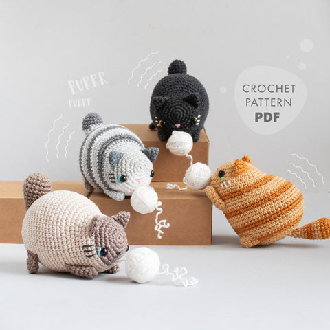 Crochet Pattern . Purring Cat . Vibrating Sensory Toy