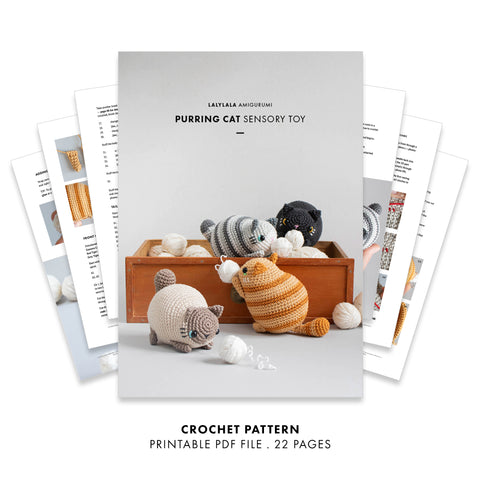 Crochet Pattern . Purring Cat . Vibrating Sensory Toy