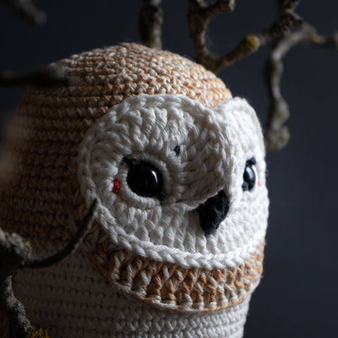 Crochet kit . Barn Owl Olivia . Musical toy