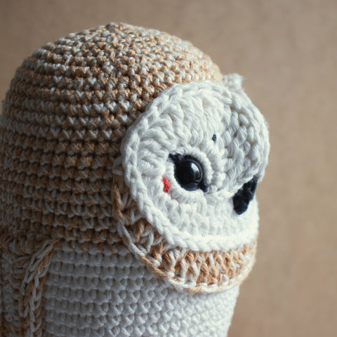 Crochet kit . Barn Owl Olivia . Musical toy