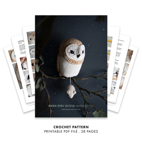 Patron au crochet. Chouette Olivia . Jouet musical