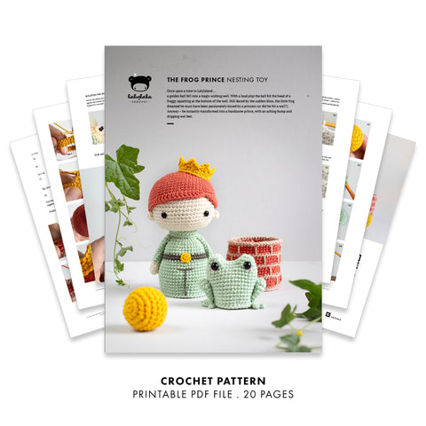 Crochet Pattern . The Frog Prince . Matryoshka