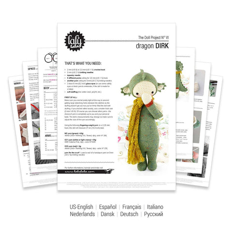 Amigurumi Crochet Pattern . Dirk the Dragon