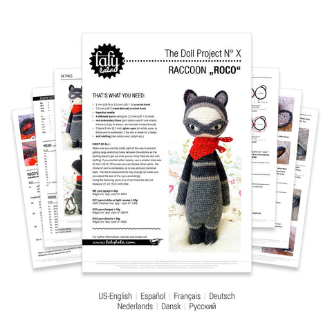 Patron au Crochet . Roco le Raton Laveur