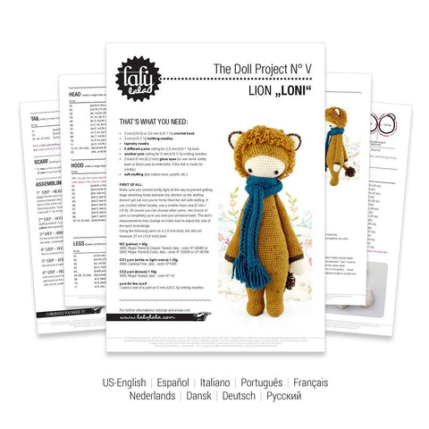 Amigurumi Crochet Pattern . Loni the Lion