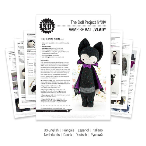 Amigurumi Crochet Pattern . Vlad the Vampire Bat