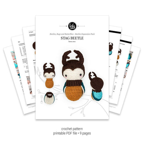 Amigurumi Crochet Pattern . Stag Beetle