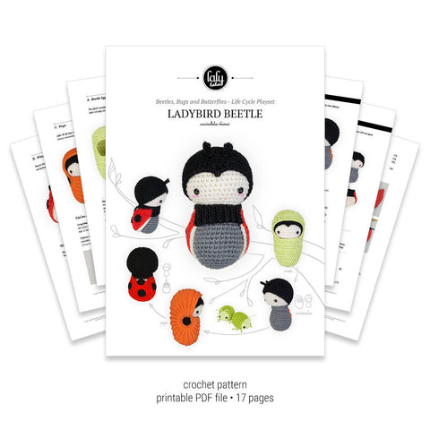 Amigurumi Crochet Pattern . Ladybug and Aphids Lifecycle
