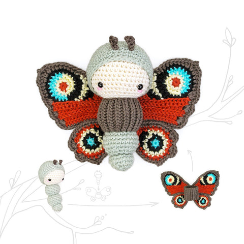 Amigurumi Crochet Pattern . Peacock Butterfly