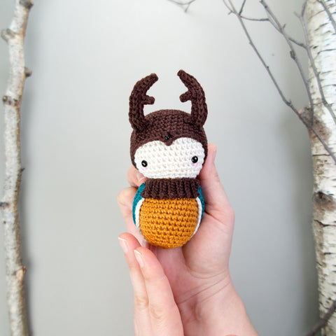 Amigurumi Crochet Pattern . Stag Beetle