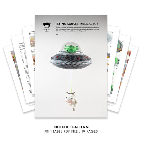 Crochet Pattern . Flying Saucer . Musical Toy