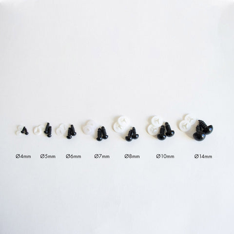 Sicherheitsaugen . Schwarz Rund