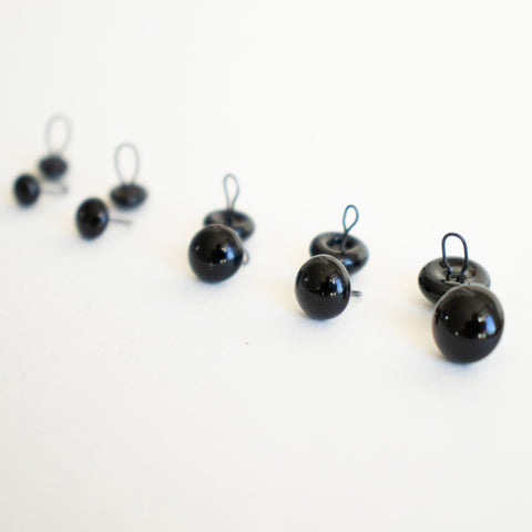 Glass Toy Eyes . Black