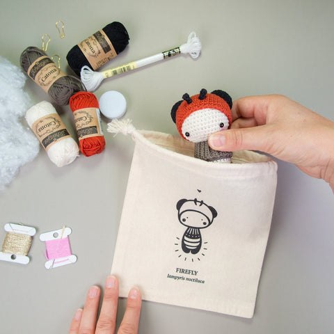 Amigurumi Crochet Kit . Firefly (Glow in the Dark)
