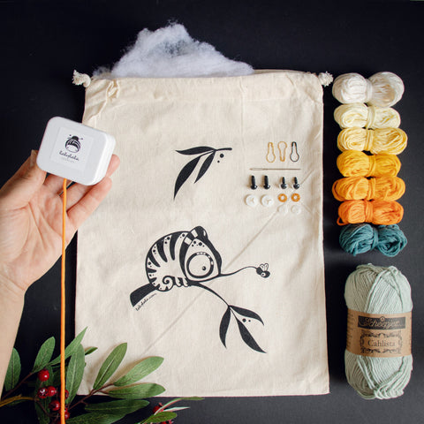 Crochet Kit . Chameleon Conrad . Musical Toy