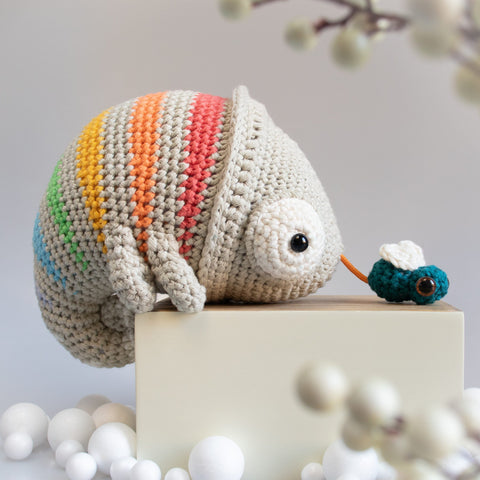 Crochet Kit . Chameleon Conrad . Musical Toy