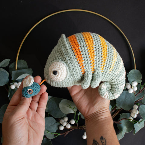 Crochet Kit . Chameleon Conrad . Musical Toy