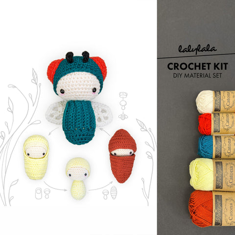 Amigurumi Crochet Kit . Green Bottle Fly Lifecycle
