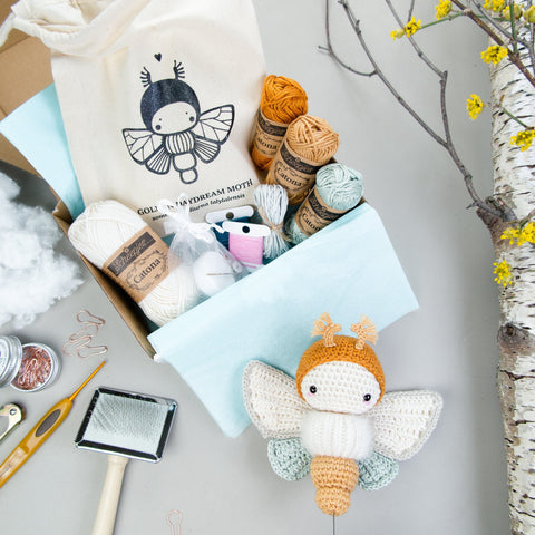 Crochet Kit . Golden Daydream Moth