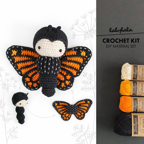 Amigurumi Crochet Kit . Monarch Butterfly
