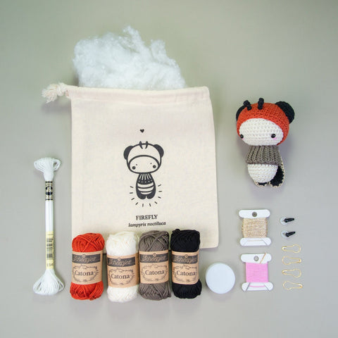 Amigurumi Crochet Kit . Firefly (Glow in the Dark)