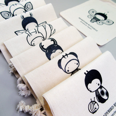 Sac en Coton . Insectes et Papillons