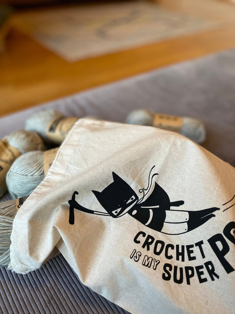 Cotton Bag . Crochet is my Superpower