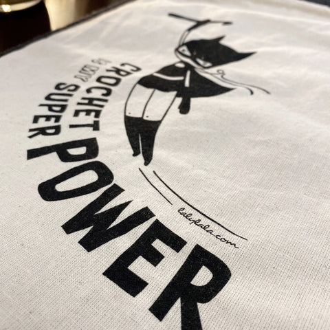 Cotton Bag . Crochet is my Superpower