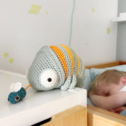 Crochet Kit . Chameleon Conrad . Musical Toy