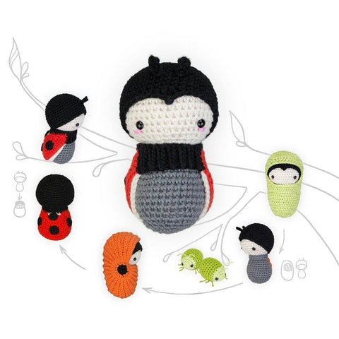 Amigurumi Crochet Kit . Ladybug Lifecycle