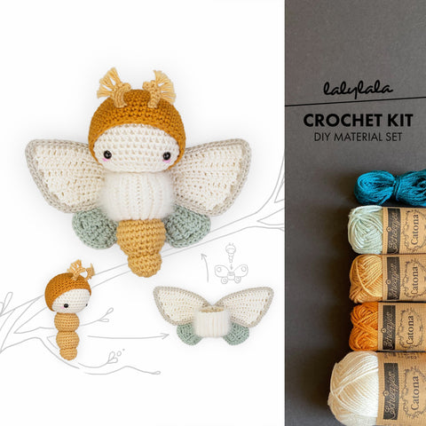 Crochet Kit . Golden Daydream Moth