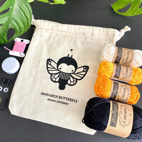 Amigurumi Crochet Kit . Monarch Butterfly