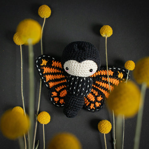 Amigurumi Crochet Kit . Monarch Butterfly