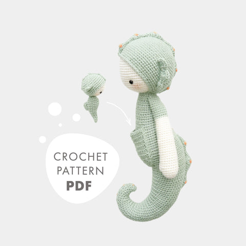 Amigurumi Crochet Pattern . Sepp the Seahorse