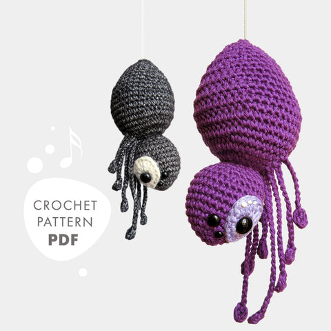 Crochet Pattern . Spider Agatha . Musical Toy