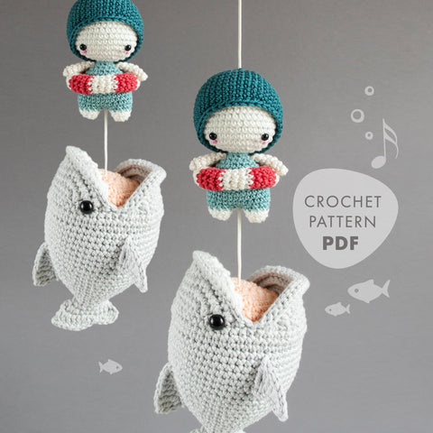 Crochet Pattern . Big Fish . Musical Toy