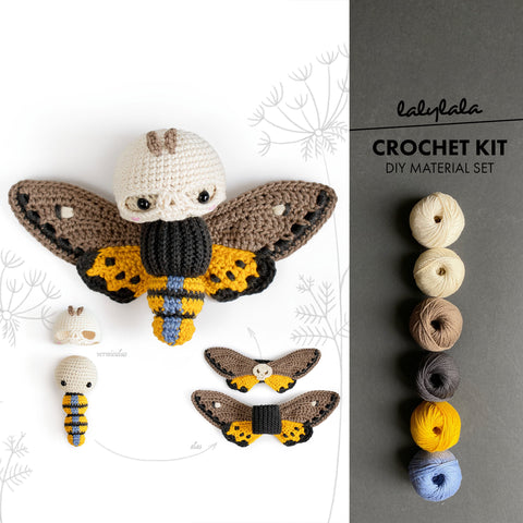 Amigurumi Crochet Kit . Death's Head Moth