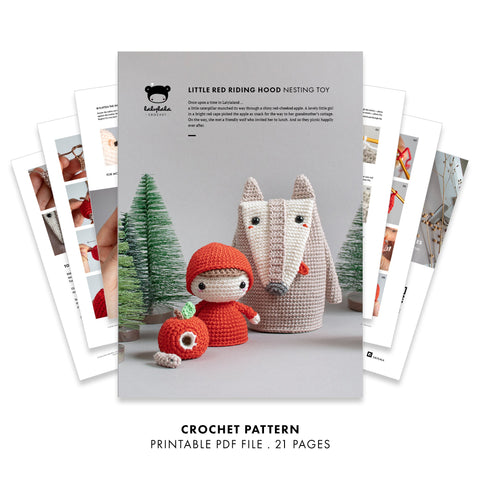 Patron au Crochet . Le Petit Chaperon Rouge . Jouet Matriochka
